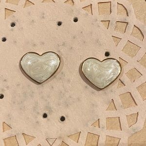 Betsey Johnson Heart Stud Earrings